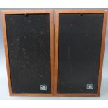 A pair of DLK model 1 speakers in teak effect cabinets, serial no. 25980 and 25545