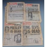 Collection of Elvis interest newspapers relating to his death in 1977