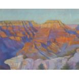 Andrew Quelch (b 1969) pastel landscape of the Grand Canyon, initialled lower right, 39 x 49cm