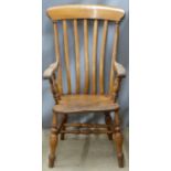 Elm seated Windsor high back armchair