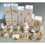 Twelve Royal Albert, Beswick and Border Fine Arts Beatrix Potter figures including Peter with Red