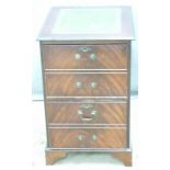 Leather inset filing cabinet, W49 x D61 x H75cm