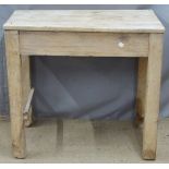 Small pine butcher's style table, W82 x D52 x H75cm