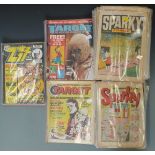Approximately  80 vintage comics / magazines including Zit, Target and a large collection of Sparky.