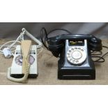 Two vintage telephones, one marked 4509D the other 2/722