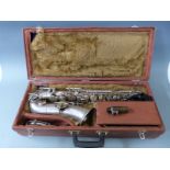 True-Tone 'The Buescher' by Elkhart Ind low pitch alto saxophone, serial no 258521, in original