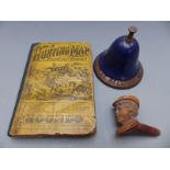 Bluebell tobacco advertising desk bell, height 9cm, No.5 cloth backed hunting map showing