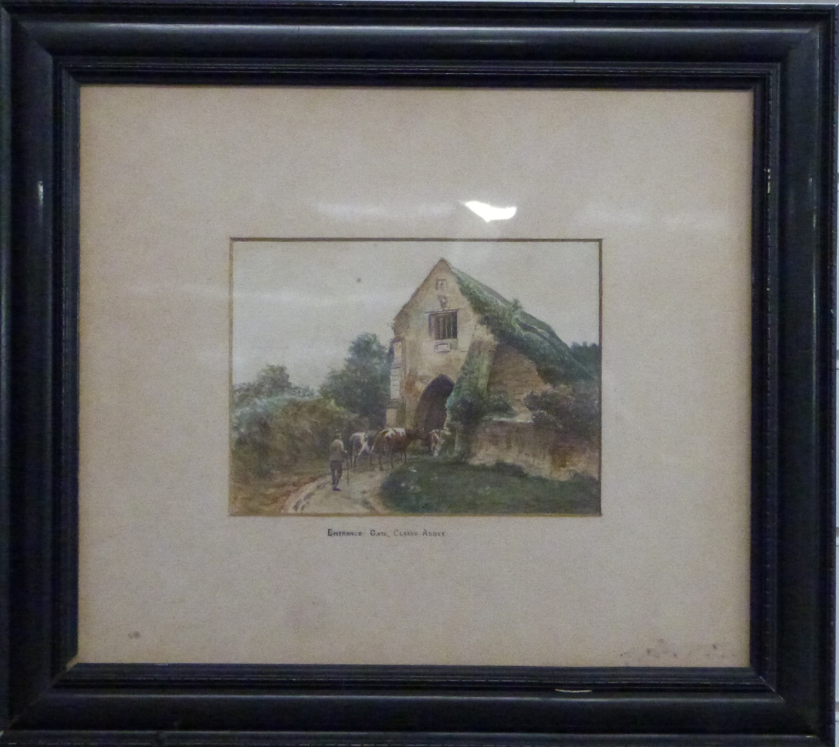 Attributed to A.L. Hancock watercolour Entrance Gate, Cleeve Abbey, titled to mount and with label - Image 2 of 5
