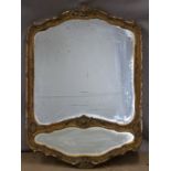 19th/20thC gilt framed mirror, overall size 70 x 51cm