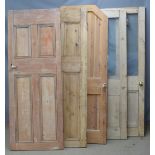 Fiver various pine doors including glazed examples