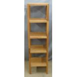 Pair of square slatted shelf units, W37 x H138cm