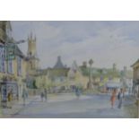 Terry Thomas watercolour Minchinhampton near Stroud, signed lower right, 26 x 37cm