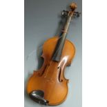 Jean Baptiste Vuillaume à Paris copy late 19th / early 20thC violin with 37.75cm two piece back