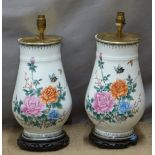Pair of Oriental style table lamps, height 45cm