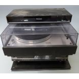 Thorens TD 160 record deck together with a Technics RS-B655 cassette deck / radio and a Panasonic