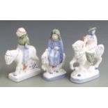 Three Rye Pottery figures from Canterbury Tales, tallest 20cm