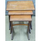 G Plan retro nest of three tables, width of largest 55cm