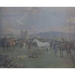 After Sir Alfred J Munnings limited edition (600) print Kilkenny Horse Fair, 55 x 62cm