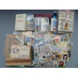 Large collection of cigarette and trade cards, loose and in albums including Wills, Players, Walt
