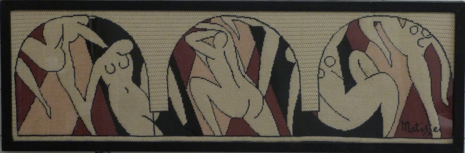 After Matisse woolwork tapestry of nudes, 28 x 91cm - Image 2 of 4