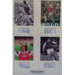 Montage of Arsenal legends football signatures comprising Charlie George, Nigel Winterburn, Paul