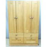 Large contemporary oak housekeeper's cupboard, W121 x D55 x H183cm