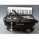 Galotta 80 bass piano accordion with five treble couplers and three bass couplers, in black gloss