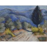 Carolyn White (1945-2013) pastel, 'Path To The Mountains Southern Turkey', initialled lower left and