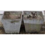 Two grey marble effect plant pots, height- 30cm