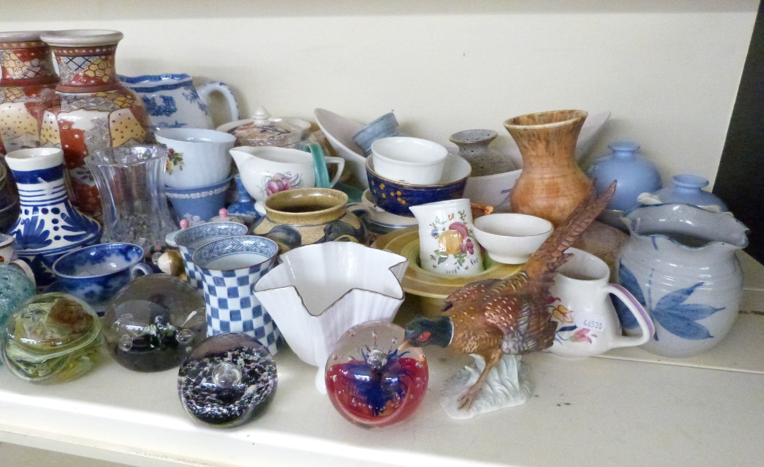 A large collection of ceramics including three teapots, Royal Doulton dessert set, paperweights, - Image 4 of 4