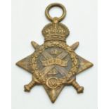 British Army WW1 medal 'Mons' 1914 Star named to 11081 Pte R Jayes, Yorkshire Light Infantry
