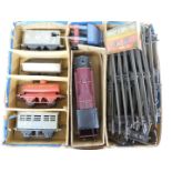 Hornby 0 gauge electric train set with LMS 4-4-2 6954 locomotive, wagons, buffer stops, track etc,
