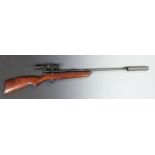 SMK .177 bolt action co2 air rifle with semi-pistol grip, sound moderator and XS78 mini 4x32