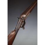 J & W Tolley 8 bore side by side double barrelled hammer action shotgun with named and border