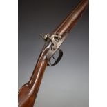 Westley Richards 14 bore side by side muzzle loading hammer action shotgun with named and engraved