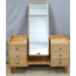Gordon Russell of Broadway suite of oak bedroom furniture including chest of drawers (W92 x D45 x