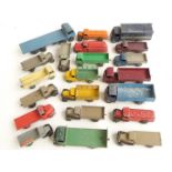 Twenty Dinky Toys diecast model commercial vehicles including Lyons Swiss Rolls Guy Lorry,