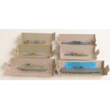 Six Nevis-Neptun and similar diecast model waterline ships, all in original boxes.