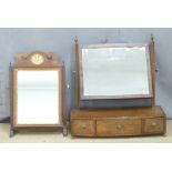 Two Victorian/Edwardian dressing table mirrors, largest W46 x H53cm