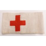 WW1 style German medic's Red Cross cloth armband with hook and eye fastening