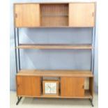 A retro Ladderax style room divider/shelf unit with adjustable modules, W157 x D40 x H201cm