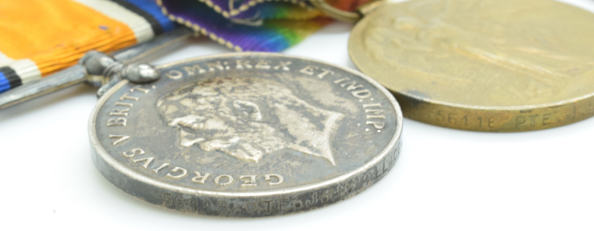 British Army WW1 medals comprising Victory Medal and War Medal, both named to 56118 Private J H - Image 5 of 8