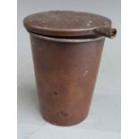 Possible Boer War campaign copper spirit heater/flask, with silvered lining