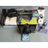 Nikon D300 DSLR camera body in original box with two battery holder bases, charger, accessories