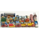 Thirty Corgi Toys diecast model commercial vehicles including Ice Cream Van on Ford Thames, Mobilgas