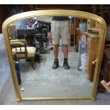 An overmantel mirror with gilt frame, W102 x H108cm