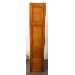 A mahogany gun or ammunition cabinet with two separate compartments, 148x30x30cm