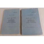 Two RAF flying log books for F.J.Boulton relating to Lancaster and Lincoln bombers, Aston Down,