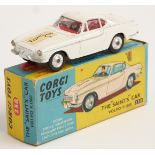 Corgi Toys diecast model The "Saint's" Car Volvo P1800 with white body, red interior and driver,