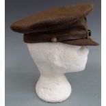 British WW1 style trench cap with New Zealand Medical Corps cap badge stamped WO 15/8 with broad